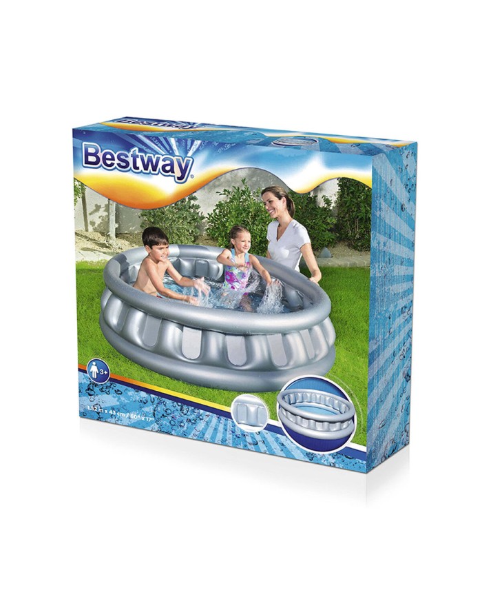 Bestway Piscina Gonfiabile per Bambini 3 Camere Nave Spaziale 152x43 cm +3 Anni Giardino 51080