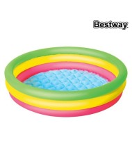 Bestway Piscina Gonfiabile Infantile 3 Anelli Fondo Imbottito 102x25 cm +2 Anni Giardino 51104