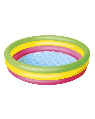 Bestway Piscina Gonfiabile Infantile 3 Anelli Fondo Imbottito 102x25 cm +2 Anni Giardino 51104