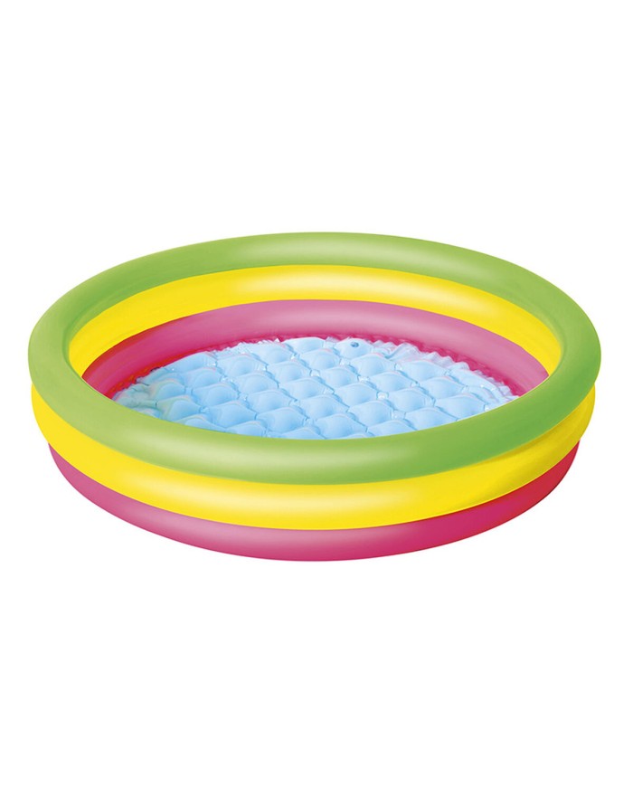 Bestway Piscina Gonfiabile Infantile 3 Anelli Fondo Imbottito 102x25 cm +2 Anni Giardino 51104