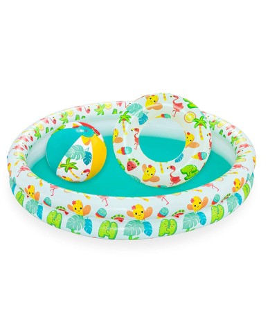 Bestway Piscina Gonfiabile per Bambini 2 Anelli Set 122x20 cm +2 Anni Giardino 51124