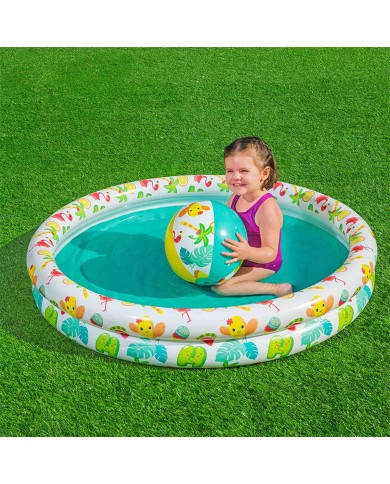 Bestway Piscina Gonfiabile per Bambini 2 Anelli Set 122x20 cm +2 Anni Giardino 51124