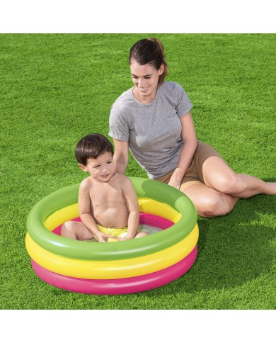 Bestway Piscina Gonfiabile per Bambini 3 Anelli Imbottiti 70x24 cm +2 Anni Giardino 51128