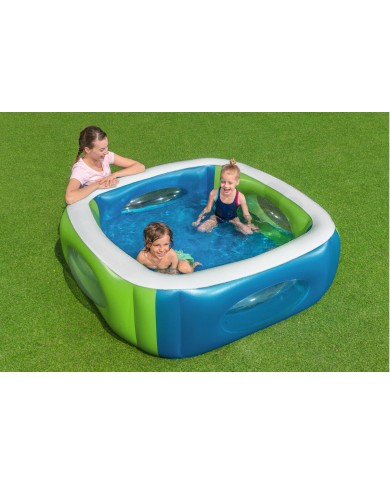 Bestway Piscina Gonfiabile con Finestrini 168x168x56 cm +6 Anni Giardino 51132