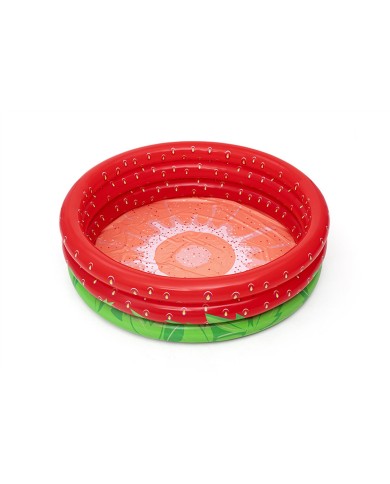 Bestway Piscina Gonfiabile Infantile 3 Anelli Fragola 168x38 cm +2 Anni Giardino 51145
