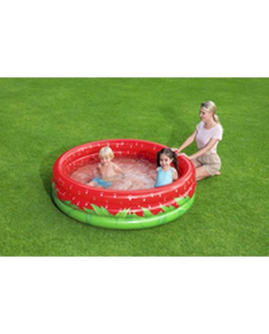 Bestway Piscina Gonfiabile Infantile 3 Anelli Fragola 168x38 cm +2 Anni Giardino 51145