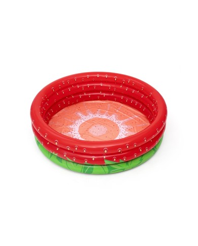 Bestway Piscina Gonfiabile Infantile 3 Anelli Fragola 168x38 cm +2 Anni Giardino 51145