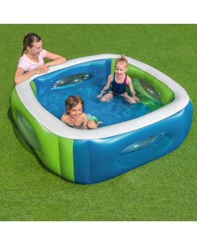 Bestway Piscina Gonfiabile con Finestrini 168x168x56 cm +6 Anni Giardino 51132