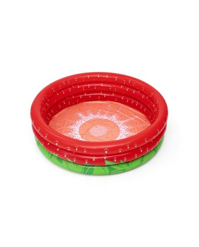 Bestway Piscina Gonfiabile Infantile 3 Anelli Fragola 168x38 cm +2 Anni Giardino 51145