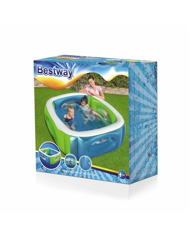 Bestway Piscina Gonfiabile con Finestrini 168x168x56 cm +6 Anni Giardino 51132