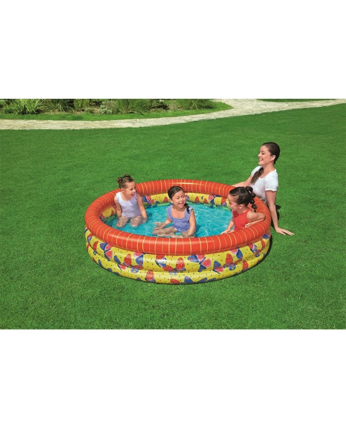 Bestway Piscina Gonfiabile per Bambini 3 Anelli Farfalle 168x38 cm +2 Anni Giardino 51202