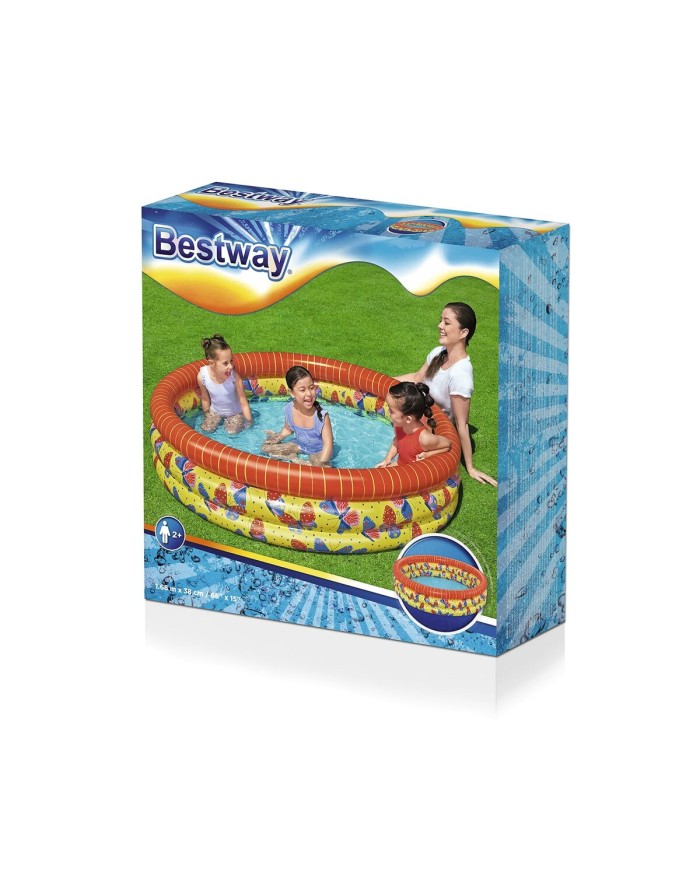 Bestway Piscina Gonfiabile per Bambini 3 Anelli Farfalle 168x38 cm +2 Anni Giardino 51202