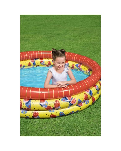 Bestway Piscina Gonfiabile per Bambini 3 Anelli Farfalle 168x38 cm +2 Anni Giardino 51202