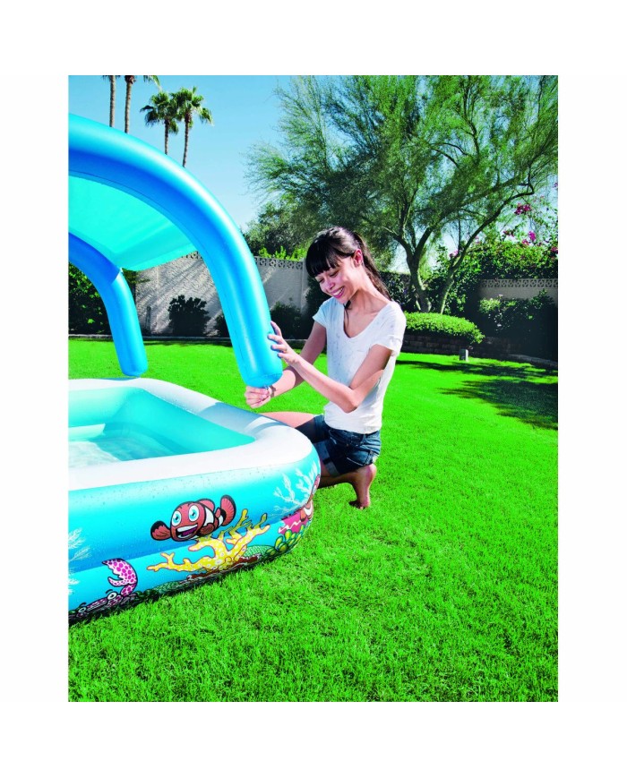 Bestway Piscina Gonfiabile Infantile Tetto Rimovibile 140x140x114 cm +2 Anni Giardino 52192 Bestway Piscina Gonfiabile Infantile Tetto Rimovibile 140x140x114 cm +2 Anni Giardino 52192
