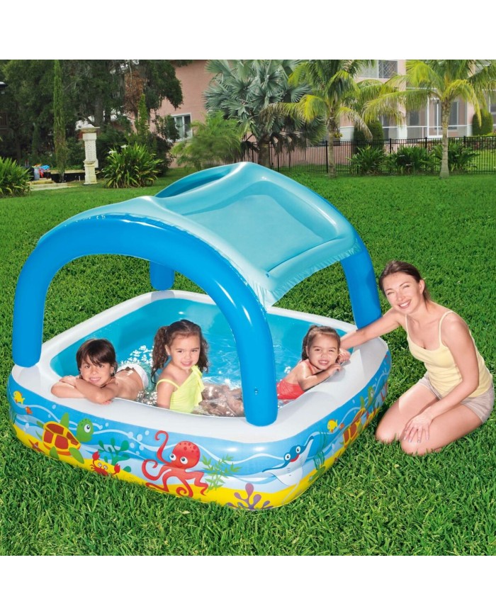 Bestway Piscina Gonfiabile Infantile Tetto Rimovibile 140x140x114 cm +2 Anni Giardino 52192 Bestway Piscina Gonfiabile Infantile Tetto Rimovibile 140x140x114 cm +2 Anni Giardino 52192
