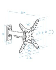 Supporto da Parete TooQ TSLP1042T-B 43" 13" 20 kg Supporto da Parete TooQ TSLP1042T-B 43" 13" 20 kg