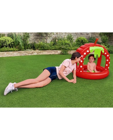 Bestway Piscina Gonfiabile per Bambini con Tetto Pavimento Imbottito 91x91x91 cm +2 Anni Giardino 52387
