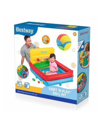 Bestway Piscina Gonfiabile Infantile con Palline 104x94x61 cm +2 Anni Giardino 52546