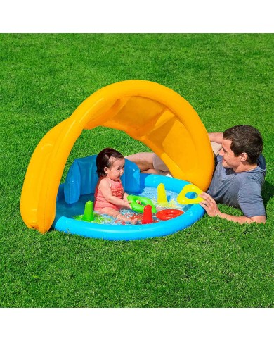Bestway Piscina Gonfiabile Infantile con Tetto Rimovibile 115x89x76 cm +6 Mesi Giardino 52568
