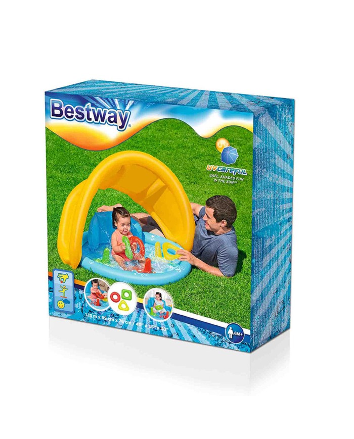 Bestway Piscina Gonfiabile Infantile con Tetto Rimovibile 115x89x76 cm +6 Mesi Giardino 52568 Bestway Piscina Gonfiabile Infantile con Tetto Rimovibile 115x89x76 cm +6 Mesi Giardino 52568