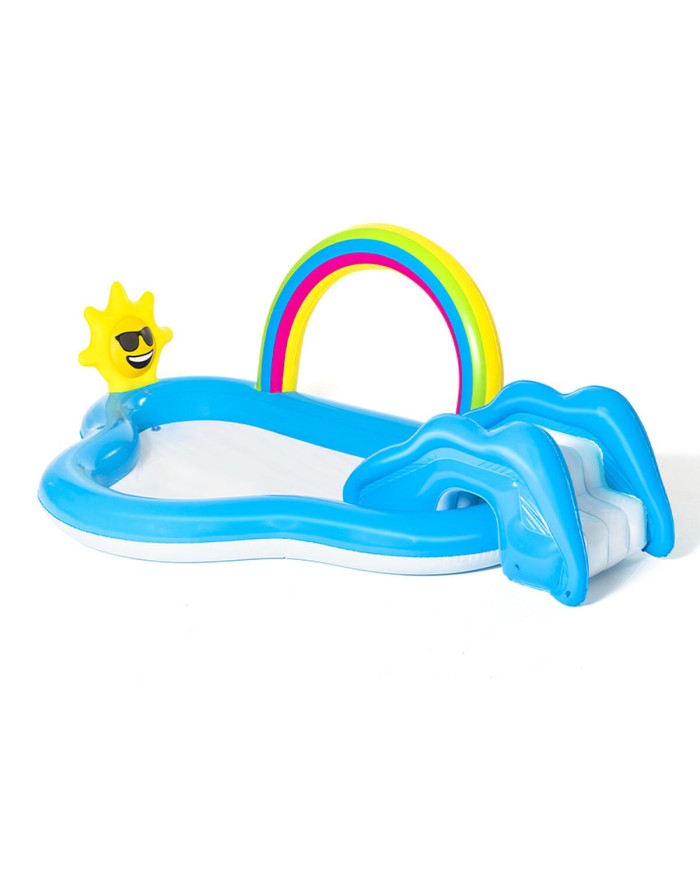 Bestway Piscina Gonfiabile Parco Giochi Arcobaleno 257x145x91 cm +2 Anni Giardino 53092 Bestway Piscina Gonfiabile Parco Giochi Arcobaleno 257x145x91 cm +2 Anni Giardino 53092