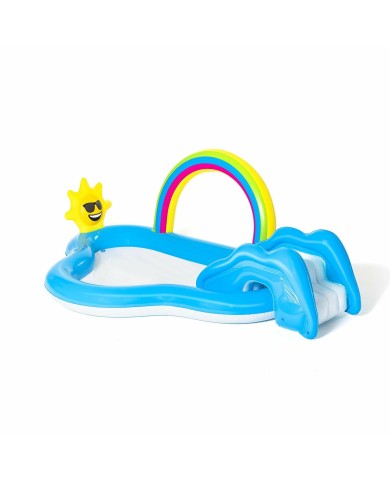Bestway Piscina Gonfiabile Parco Giochi Arcobaleno 257x145x91 cm +2 Anni Giardino 53092