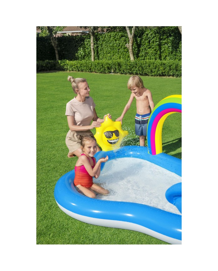 Bestway Piscina Gonfiabile Parco Giochi Arcobaleno 257x145x91 cm +2 Anni Giardino 53092 Bestway Piscina Gonfiabile Parco Giochi Arcobaleno 257x145x91 cm +2 Anni Giardino 53092