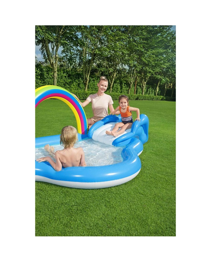 Bestway Piscina Gonfiabile Parco Giochi Arcobaleno 257x145x91 cm +2 Anni Giardino 53092 Bestway Piscina Gonfiabile Parco Giochi Arcobaleno 257x145x91 cm +2 Anni Giardino 53092