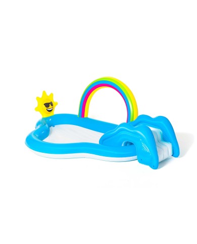 Bestway Piscina Gonfiabile Parco Giochi Arcobaleno 257x145x91 cm +2 Anni Giardino 53092
