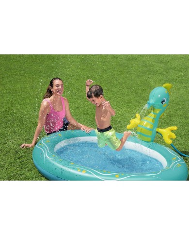 Bestway Piscina Gonfiabile per Bambini Getto Cavallo 188x160x86 cm +2 Anni Giardino 53114