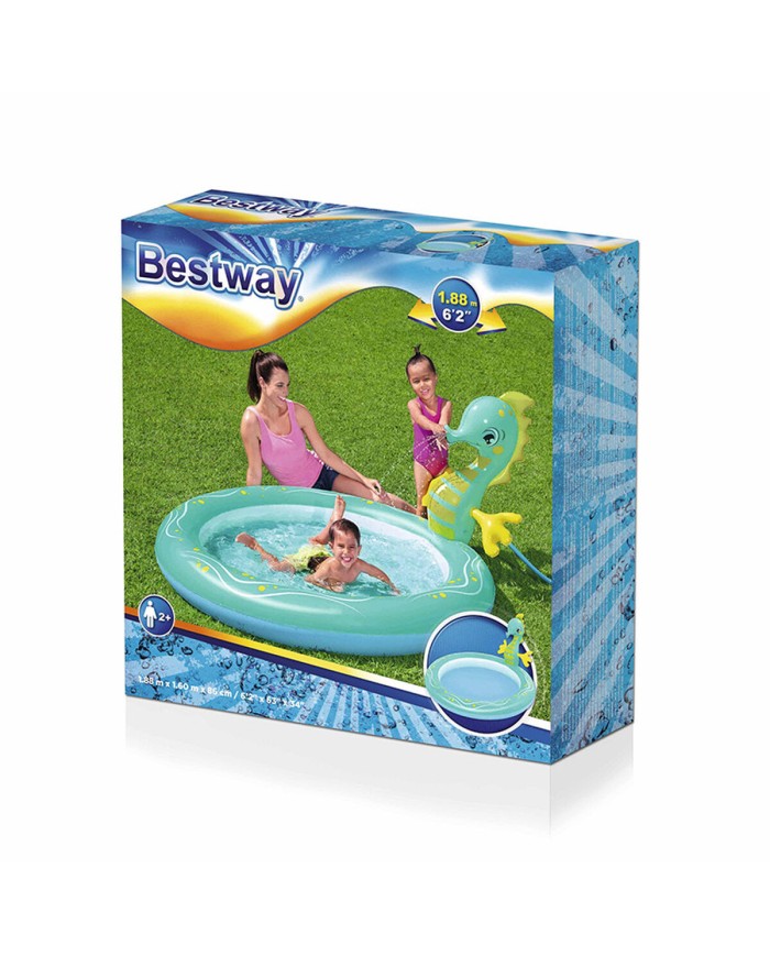 Bestway Piscina Gonfiabile per Bambini Getto Cavallo 188x160x86 cm +2 Anni Giardino 53114 Bestway Piscina Gonfiabile per Bambini Getto Cavallo 188x160x86 cm +2 Anni Giardino 53114