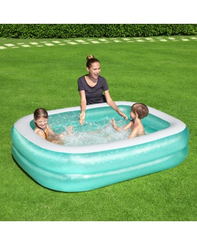 Bestway Piscina Gonfiabile 2 Camere Rettangolare 201x150x51 cm +6 Anni Giardino 54005