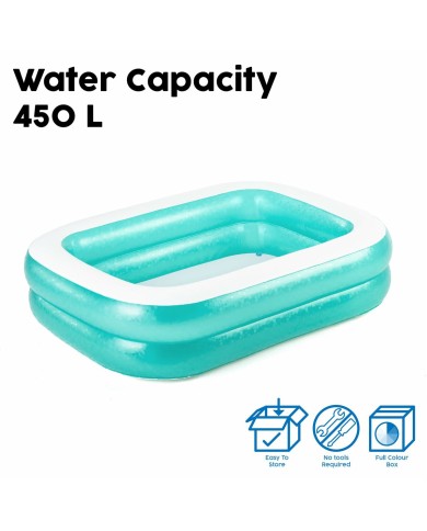 Bestway Piscina Gonfiabile 2 Camere Rettangolare 201x150x51 cm +6 Anni Giardino 54005