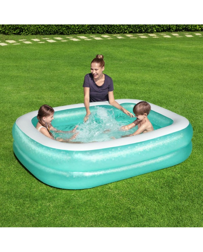 Bestway Piscina Gonfiabile 2 Camere Rettangolare 201x150x51 cm +6 Anni Giardino 54005