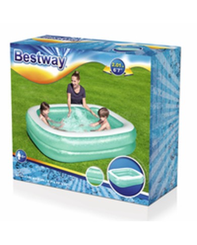Bestway Piscina Gonfiabile 2 Camere Rettangolare 201x150x51 cm +6 Anni Giardino 54005