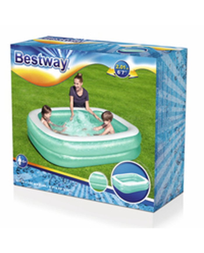 Bestway Piscina Gonfiabile 2 Camere Rettangolare 201x150x51 cm +6 Anni Giardino 54005