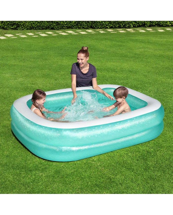 Bestway Piscina Gonfiabile 2 Camere Rettangolare 201x150x51 cm +6 Anni Giardino 54005