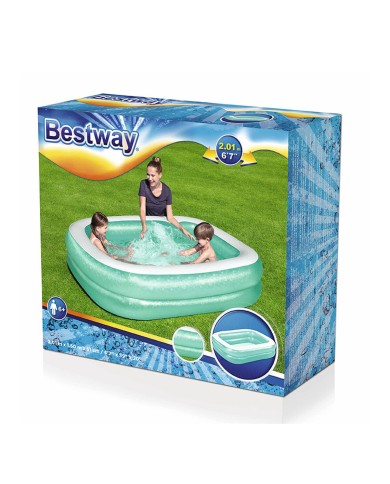 Bestway Piscina Gonfiabile 2 Camere Rettangolare 201x150x51 cm +6 Anni Giardino 54005