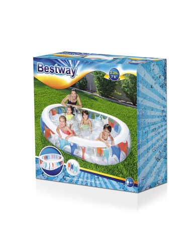 Bestway Piscina Gonfiabile Ellittica 229x152x51 cm +6 Anni Giardino 54066