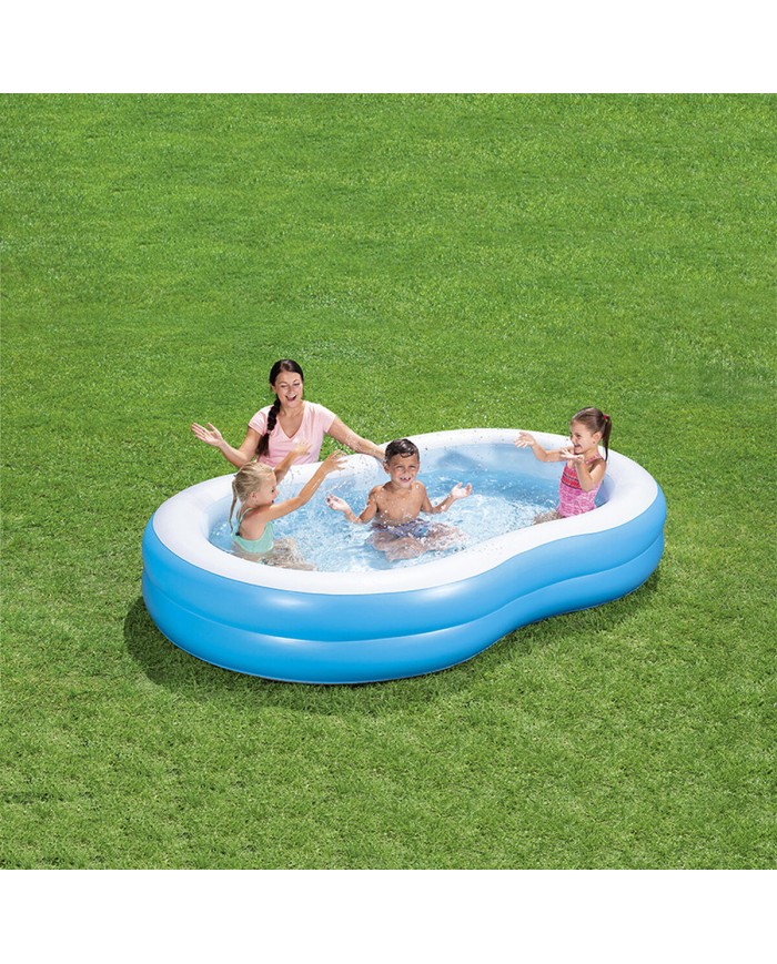 Bestway Piscina Gonfiabile 2 Camere Grande Lago 262x157x46 cm +3 Anni Giardino 54117 Bestway Piscina Gonfiabile 2 Camere Grande Lago 262x157x46 cm +3 Anni Giardino 54117