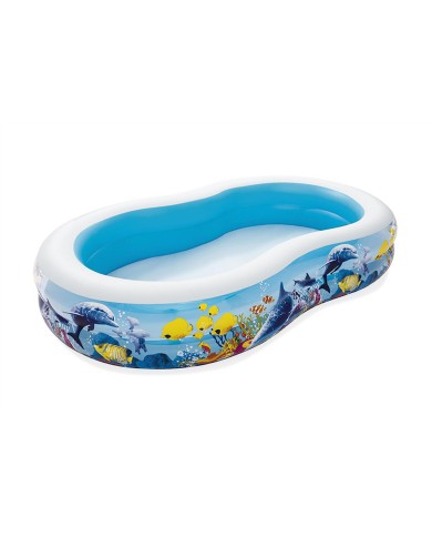 Bestway Piscina Gonfiabile 2 Camere Fondale Marino 262x157x46 cm +3 Anni Giardino 54118