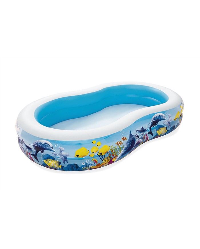 Bestway Piscina Gonfiabile 2 Camere Fondale Marino 262x157x46 cm +3 Anni Giardino 54118 Bestway Piscina Gonfiabile 2 Camere Fondale Marino 262x157x46 cm +3 Anni Giardino 54118
