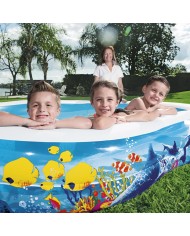 Bestway Piscina Gonfiabile 2 Camere Fondale Marino 262x157x46 cm +3 Anni Giardino 54118 Bestway Piscina Gonfiabile 2 Camere Fondale Marino 262x157x46 cm +3 Anni Giardino 54118