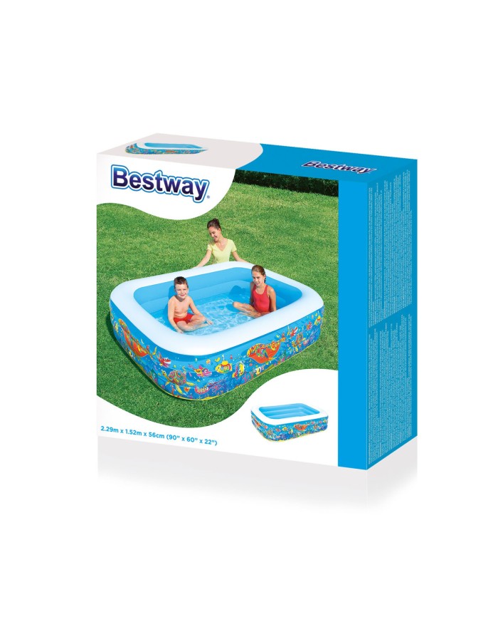 Bestway Piscina Gonfiabile 3 Camere Floreale 229x152x56 cm +6 Anni Giardino 54120 Bestway Piscina Gonfiabile 3 Camere Floreale 229x152x56 cm +6 Anni Giardino 54120