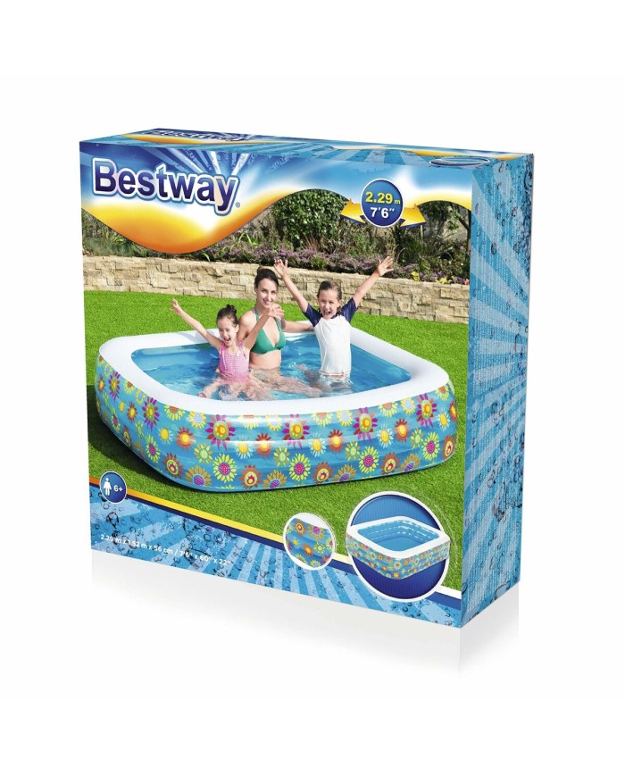 Bestway Piscina Gonfiabile 3 Camere Floreale 305x183x56 cm +6 Anni Giardino 54121 Bestway Piscina Gonfiabile 3 Camere Floreale 305x183x56 cm +6 Anni Giardino 54121