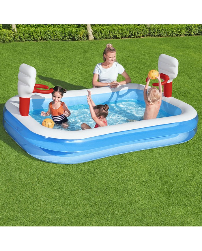 Bestway Piscina Gonfiabile Infantile Gioco Basket 251x168x102 cm +3 Anni Giardino 54122 Bestway Piscina Gonfiabile Infantile Gioco Basket 251x168x102 cm +3 Anni Giardino 54122