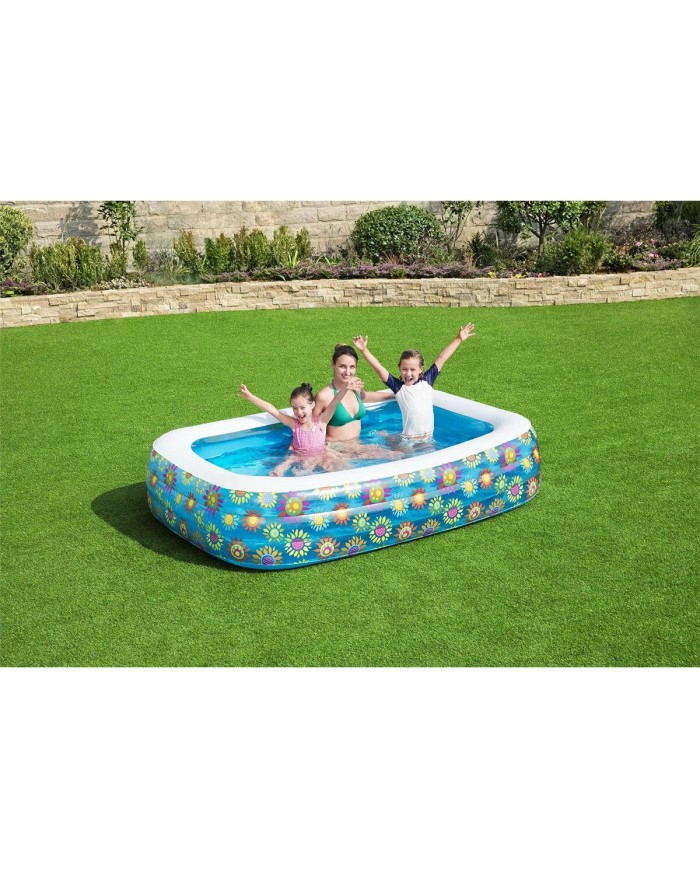 Bestway Piscina Gonfiabile 3 Camere Floreale 229x152x56 cm +6 Anni Giardino 54120 Bestway Piscina Gonfiabile 3 Camere Floreale 229x152x56 cm +6 Anni Giardino 54120