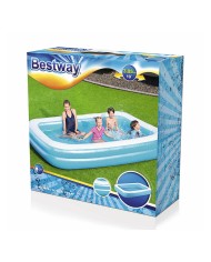Bestway Piscina Gonfiabile 2 Camere Rettangolare 305x183x46 cm +3 Anni Giardino 54150 Bestway Piscina Gonfiabile 2 Camere Rettangolare 305x183x46 cm +3 Anni Giardino 54150
