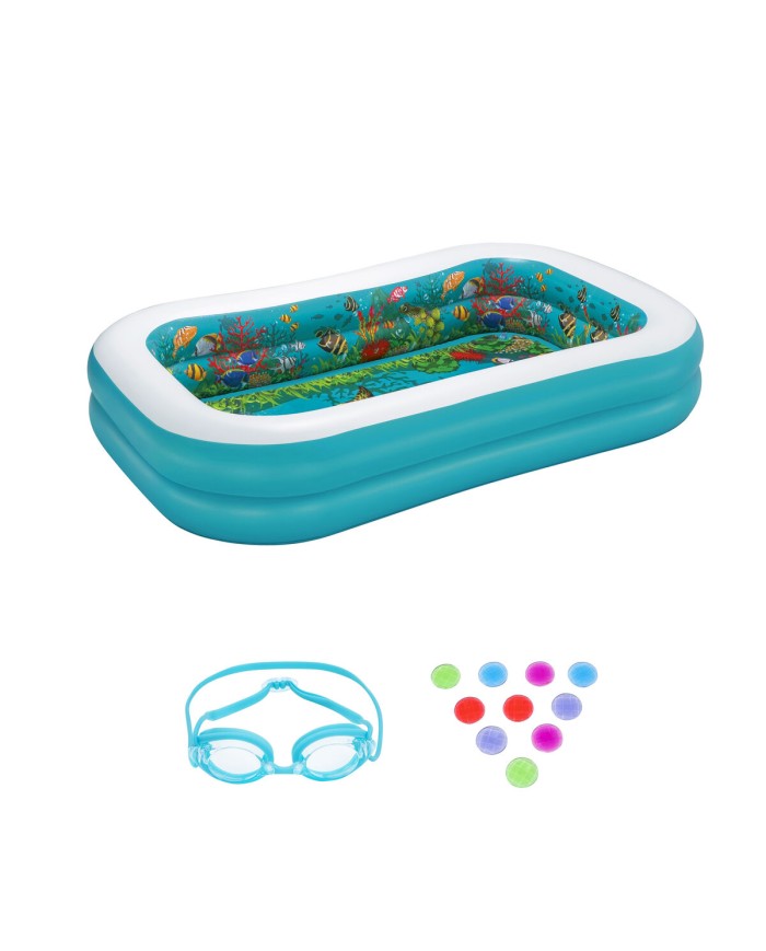 Bestway Piscina Gonfiabile 2 Camere Fondo 3D Marina con Accessori 262x175x51 cm +3 Anni Giardino 54177 Bestway Piscina Gonfiabile 2 Camere Fondo 3D Marina con Accessori 262x175x51 cm +3 Anni Giardino 54177