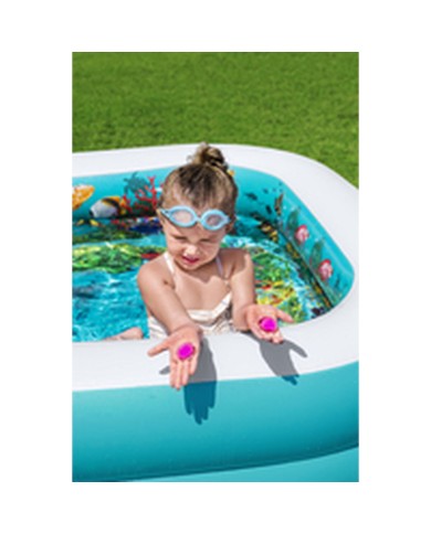 Bestway Piscina Gonfiabile 2 Camere Fondo 3D Marina con Accessori 262x175x51 cm +3 Anni Giardino 54177